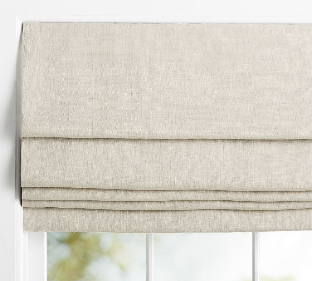 Custom Belgian Linen Cordless Shade Made With Libeco Linen Pottery Barn