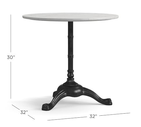 Rae Round Marble Pedestal Bistro Dining Table Pottery Barn