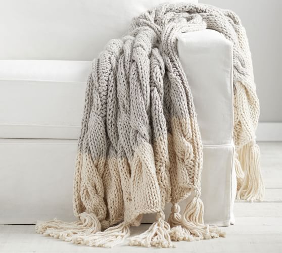 bluma chunky knit tassel throws