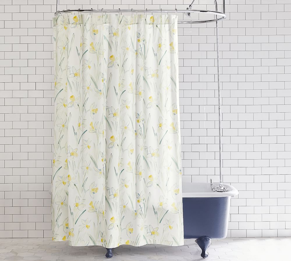 Rebecca Atwood Daffodil Organic Shower Curtain Pottery Barn