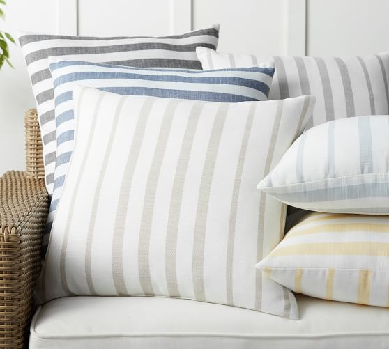 Leandra Striped Reversible Indoor Outdoor Pillow Pottery Barn