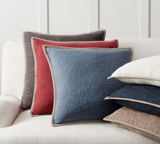pottery barn blue throw pillows