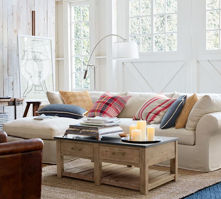 Cotton Basketweave Pillow Covers Pottery Barn