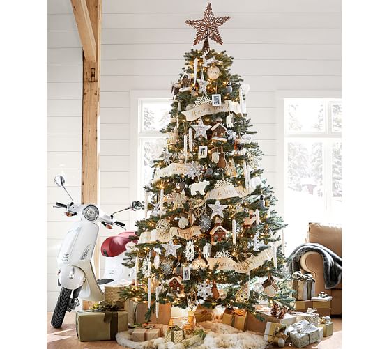 Lit Faux Blue Spruce Christmas Trees 