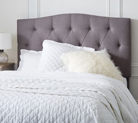 Elliot Curved Tufted Upholstered Headboard Pottery Barn