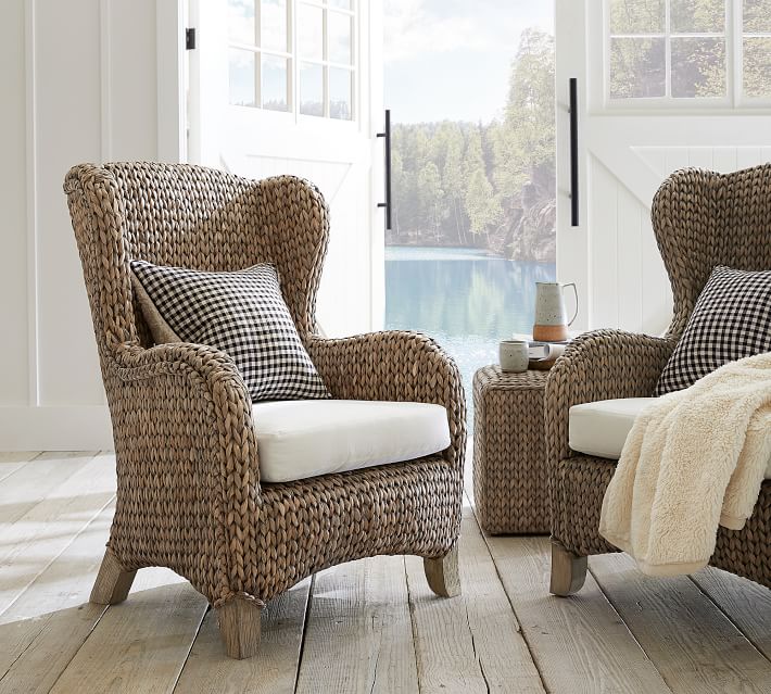 Seagrass Wingback Chair | Pottery Barn