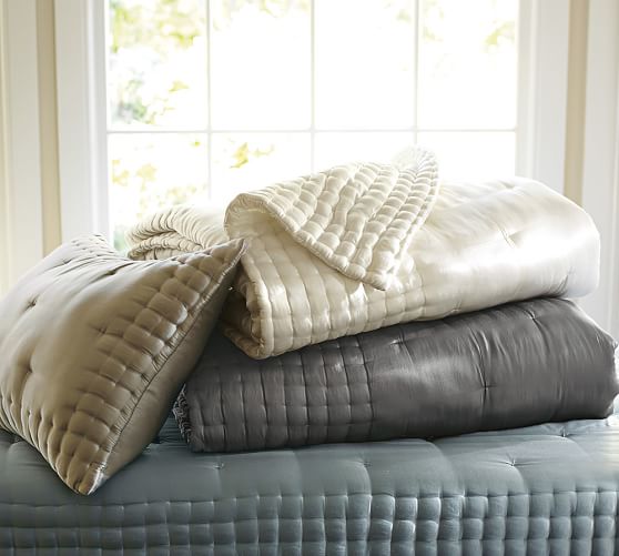 Silk Tufted Quilt & Shams Pottery Barn
