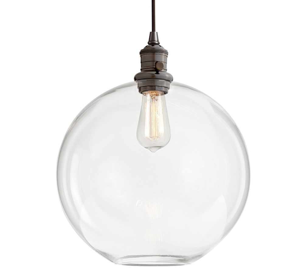 PB Classic Cord Pendant Light Glass Globe Pottery Barn