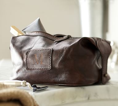 leather shower bag