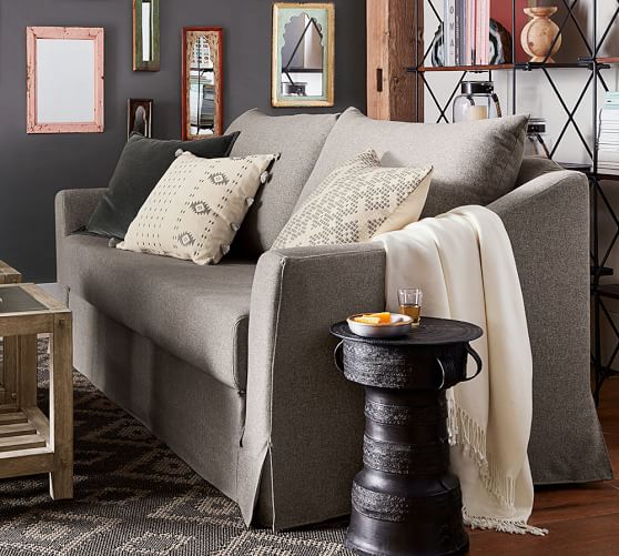 SoMa Brady Slope Arm Slipcovered Sleeper Fabric Sofa