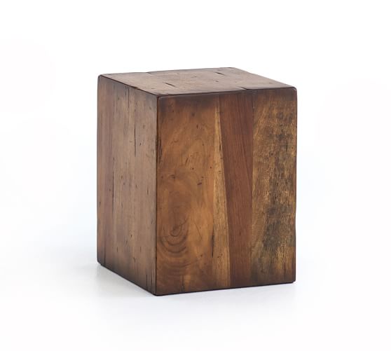 Parkview Reclaimed Wood Accent Cube Pottery Barn