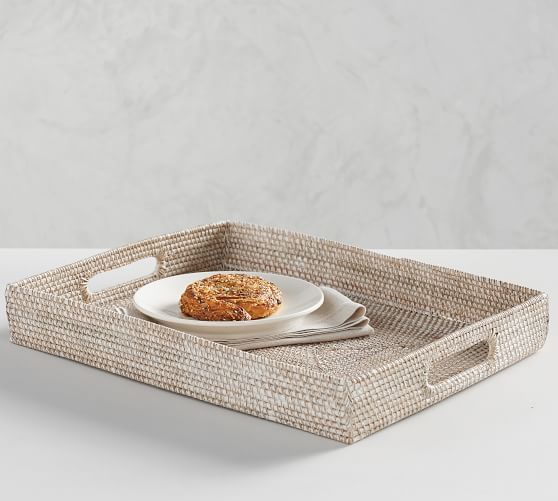 Tava Handwoven Rattan Serving Tray Pottery Barn - White Wicker Coffee Table Tray Tava Handwoven Rattan Serving Tray Pottery Barn - White Wicker Coffee Table Tray
