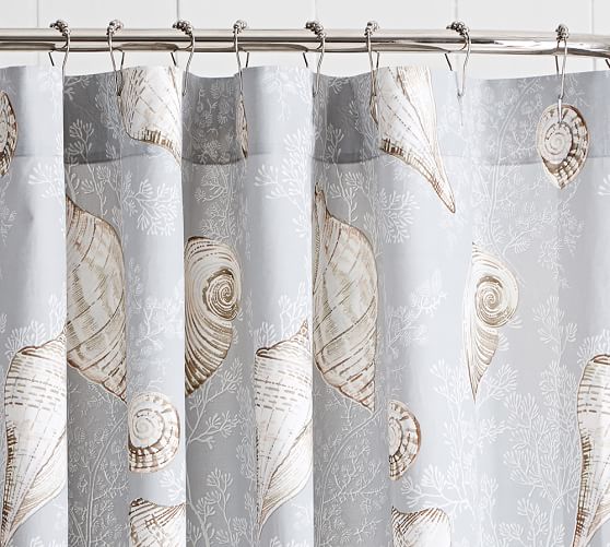 Summer Seashell Organic Shower Curtain Pottery Barn Summer Seashell Organic Shower Curtain