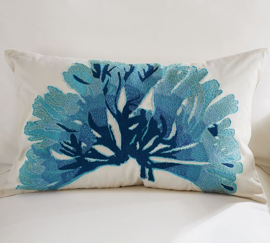 pottery barn blue throw pillows