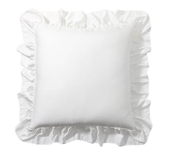 white ruffle throw pillow