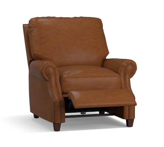 Pottery barn discount james leather recliner