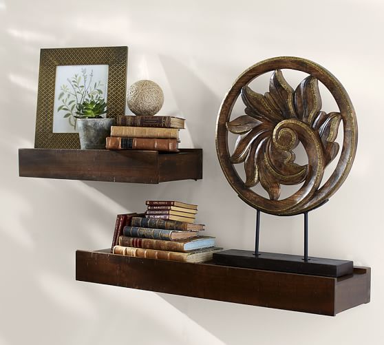 rustic wood floating shelves pottery barn bluetooth shelf speaker