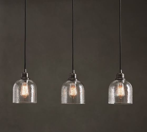 Textured Glass 3-Light Pendant | Pottery Barn