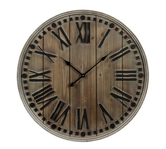 Wooden Wall Clock Decorative Clock Pottery Barn