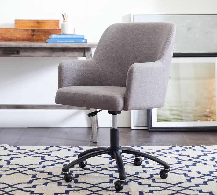 Dublin Upholstered Swivel Desk Chair Pottery Barn