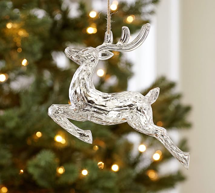 Acrylic Mirrored Reindeer Christmas Ornament Pottery Barn