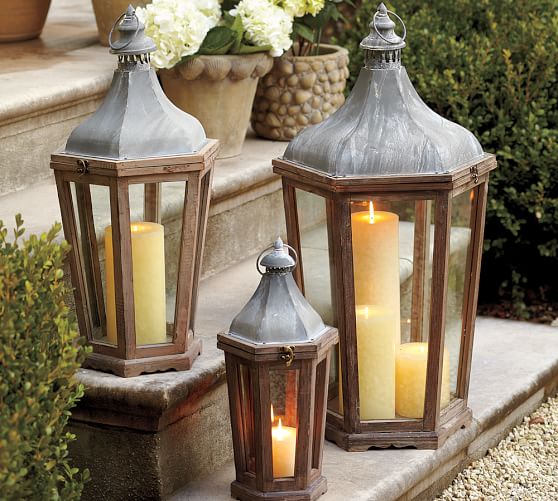 Park Hill Collection Display Lanterns Parkhill Pottery Barn Style Set//3
