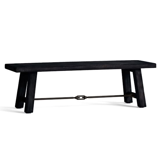 metal dining bench black