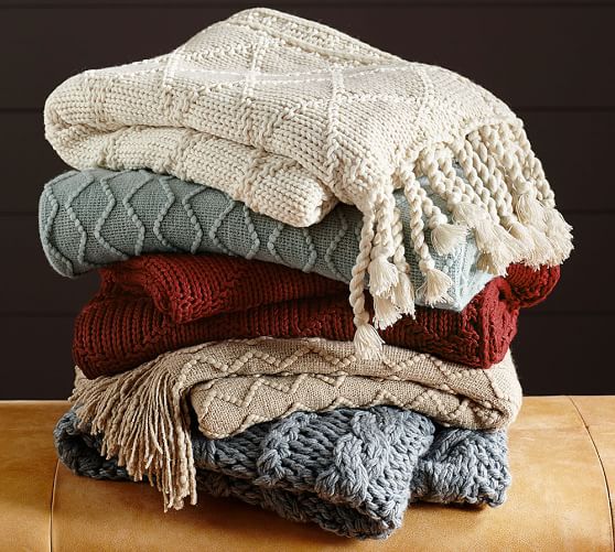 pottery barn blankets and throws