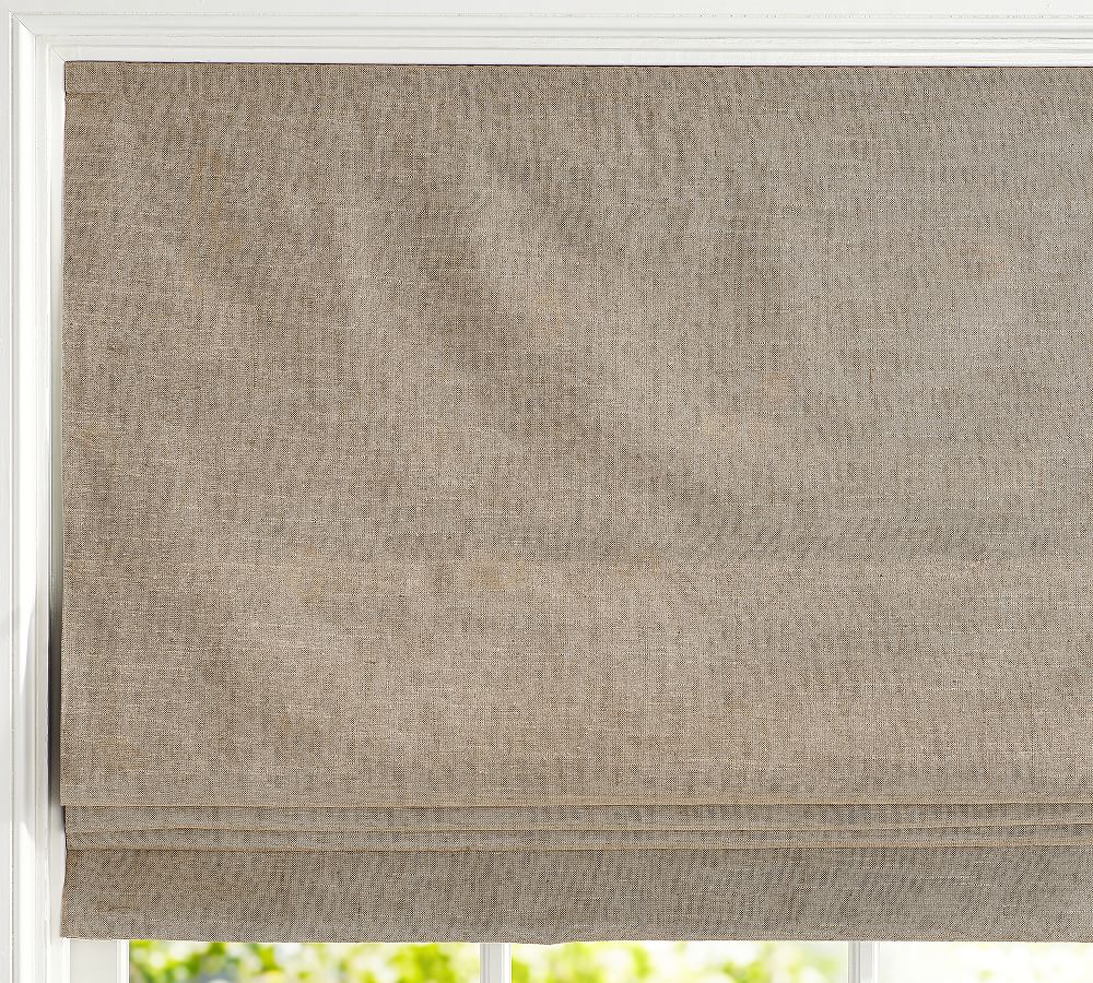 Custom Emery Linen Cordless Roman Blackout Shade Pottery Barn