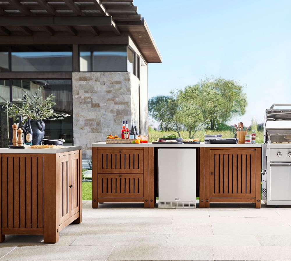 Build Your Own Abbott Outdoor Fsc Acacia Kitchen Brown Pottery Barn