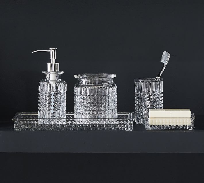 Pressed Glass Bathroom Accessories Pottery Barn