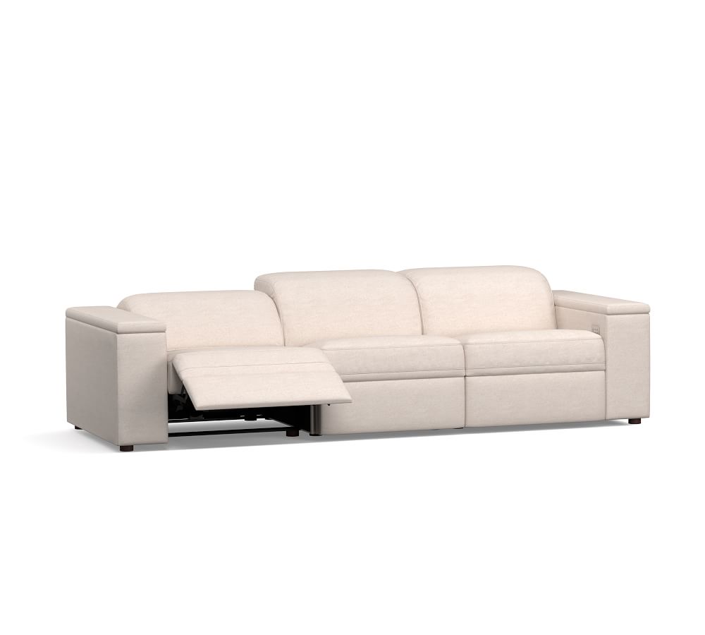 Square arm deals reclining sofa