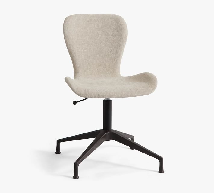 Burke Upholstered Swivel Desk Chair | Pottery Barn