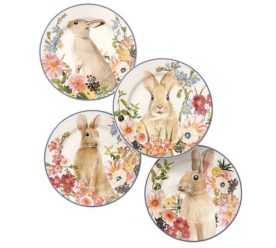 pottery barn bunny plates