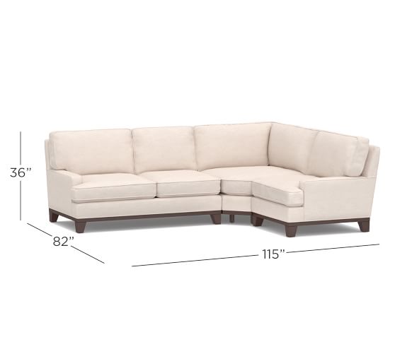 Seabury Upholstered 3Piece Sectional with Wedge Pottery Barn