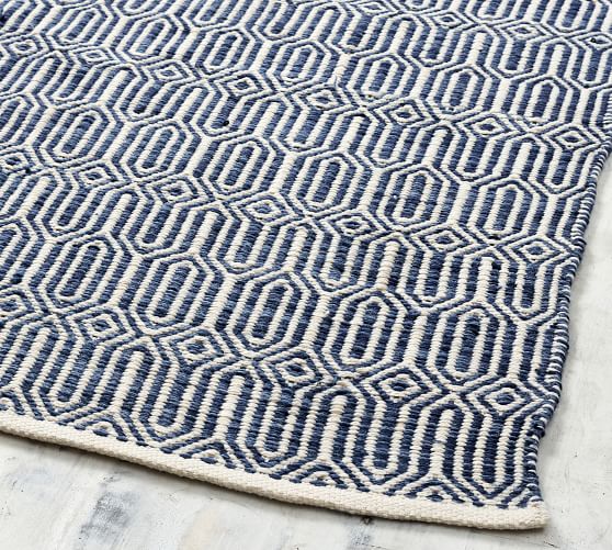 Wilton Synthetic Indoor Outdoor Rug Blue Multi Pottery Barn