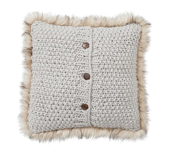 pottery barn fur pillows