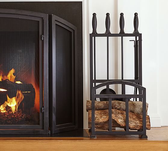 fireplace tools with log holder
