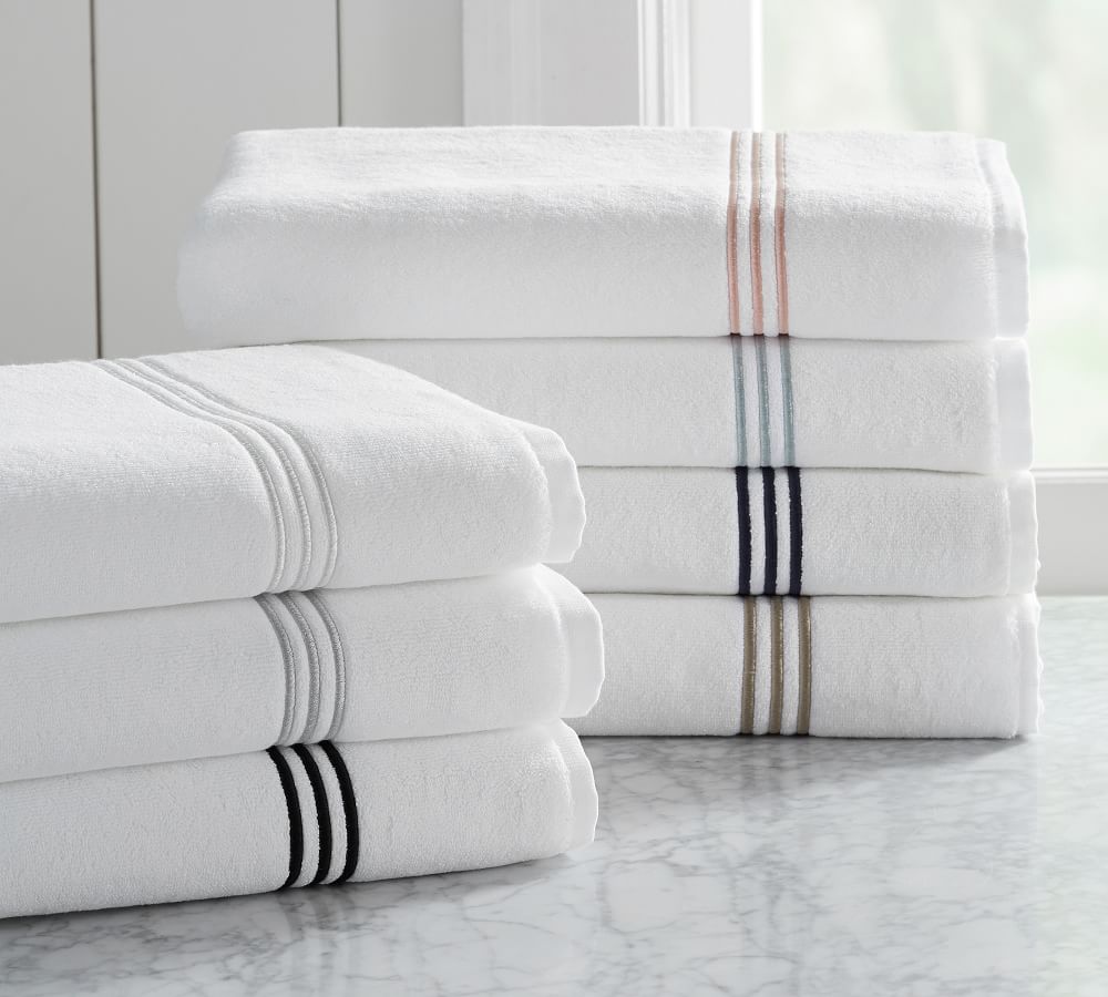 Grand Organic Cotton Embroidered Towels Pottery Barn