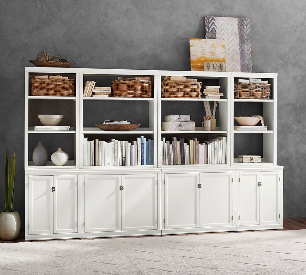 Logan Wall Bookcase With Doors Pottery Barn