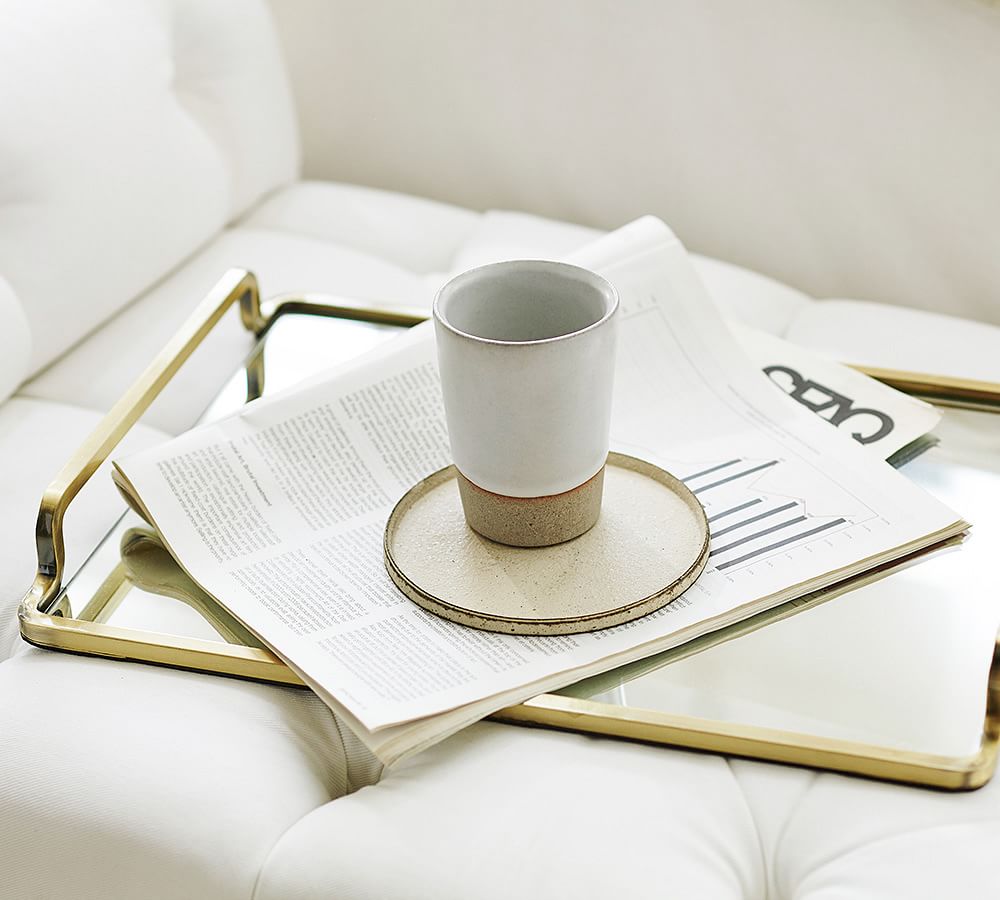 Lynn Brass & Mirror Decorative Tray Pottery Barn