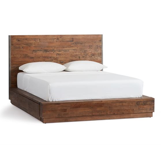 Big Daddy S Antiques Reclaimed Wood Storage Platform Bed Pottery Barn