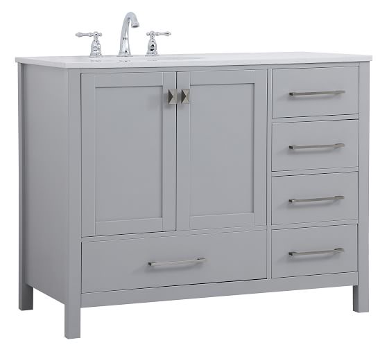 Riola 42 Single Sink Vanity Pottery Barn, 42 Inch Bathroom Vanity With Right Offset Sink
