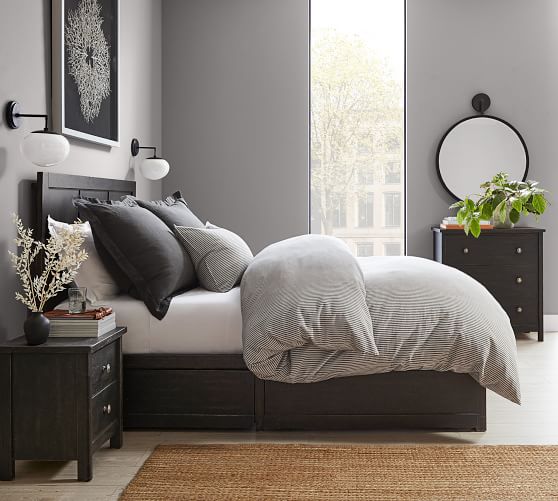 Tacoma Storage Platform Bed Headboard, Pottery Barn Queen Bed