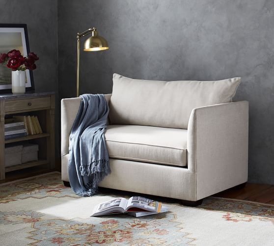 Luna Fabric Twin Sleeper Sofa With, Sleeper Sofa Tempurpedic Mattress