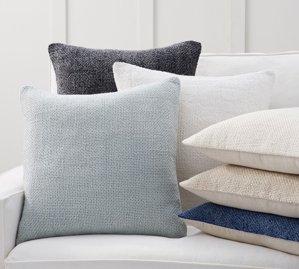 Faye textured linen pillow cover best sale