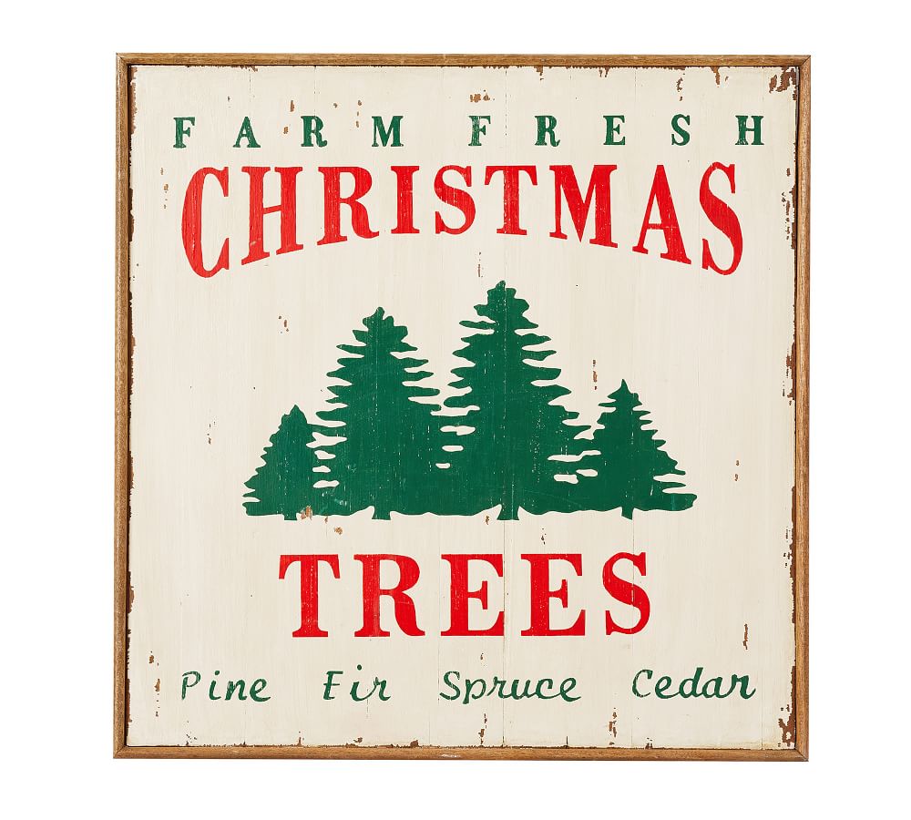Farm Fresh Christmas Trees Sign | Wall Decor | Pottery Barn