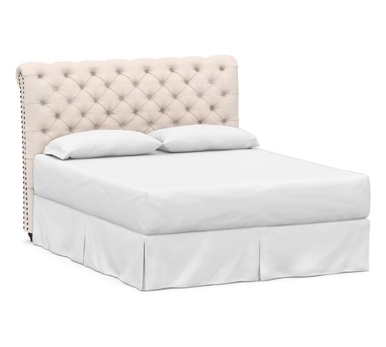 Chesterfield Tufted Upholstered, How To Attach Upholstered Headboard Metal Bed Frame