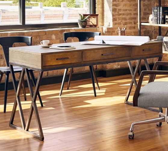 Burns 59 Desk With Drawers Pottery Barn Burns 59 Desk With Drawers Pottery Barn, Pottery Barn Office Furniture