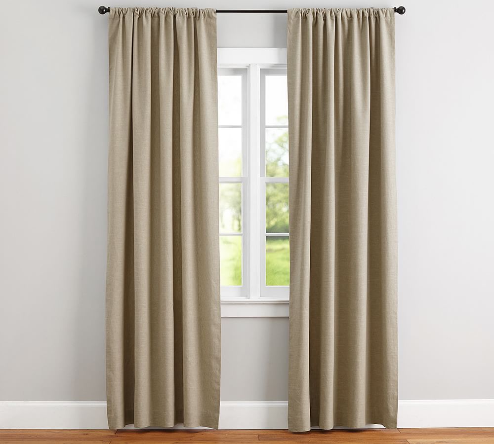 Emery Linen Rod Pocket Curtain Pottery Barn